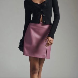 NWT $120 MSRP Maeve for Anthropologie Faux Leather Lavender Mini Skirt 🔥